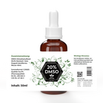 DMSO 20% - Lösung mit doppelt destillierten Wasser mit Echt-Glas-Pipette - 50ml